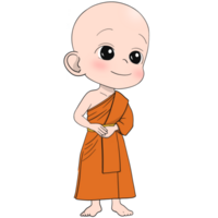 Cute buddhist monk cartoon png