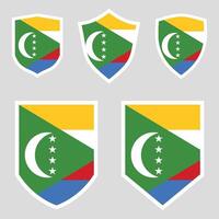 Comoros Set shield frame vector