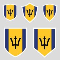 Barbados Set shield frame vector