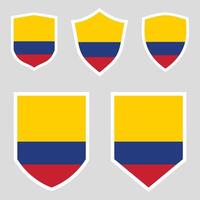 Colombia Set shield frame vector