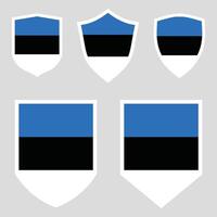Set of Estonia Flag in Shield Shape Frame vector