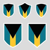 Bahamas Set shield frame vector