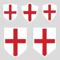 Set of England Flag in Shield Shape Frame vector