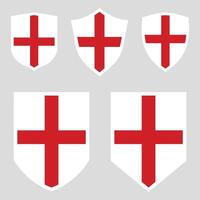 Set of England Flag in Shield Shape Frame vector