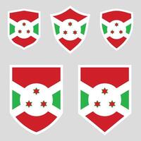 Burundi Set shield frame vector