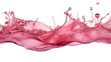 Pink abstract liquid wave. Pink pigment floating isolated. Pink liquid splash png