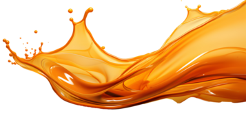 Orange abstrait liquide vague. Orange pigment flottant isolé. Orange liquide éclaboussure png