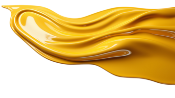 giallo astratto liquido onda. giallo pigmento galleggiante isolato. giallo liquido spruzzo png