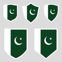 Pakistan Set shield frame vector