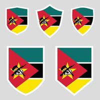Mozambique Set shield frame vector