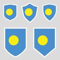 Palau Set shield frame vector