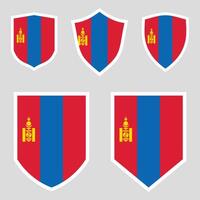 Mongolia Set shield frame vector