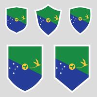 Christmas Island Set shield frame vector