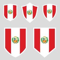 Peru Set shield frame vector