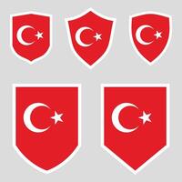 Turkey Set shield frame vector