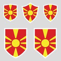 North Macedonia Set shield frame vector