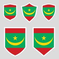 Mauritania Set shield frame vector