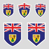 Turks and Caicos Set shield frame vector