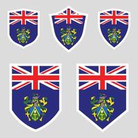 Pitcairn Islands Set shield frame vector