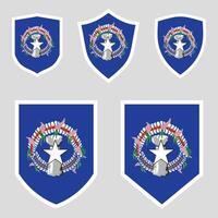 Northern Mariana Islands Set shield frame vector