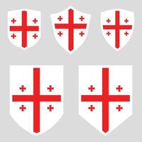 Georgian Flag Set shield frame vector