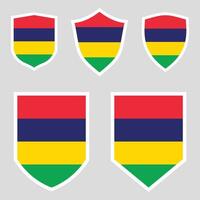 Mauritius Set shield frame vector