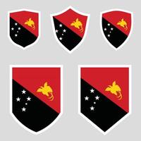 Papua New Guinea Set shield frame vector