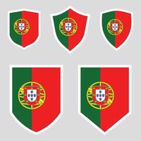 Portugal Set shield frame vector