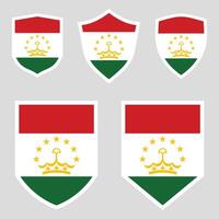 Tajikistan Set shield frame vector