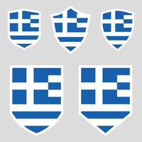 Greece Flag Set shield frame vector