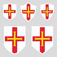 Guernsey Flag Set shield frame vector