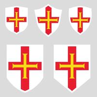 Guernsey Flag Set shield frame vector