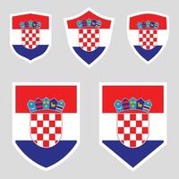 Croatia Set shield frame vector