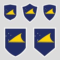 Tokelau Set shield frame vector