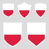 Poland Set shield frame vector