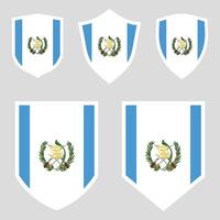 Guatemala Flag Set shield frame vector