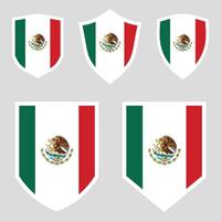 Mexico Set shield frame vector