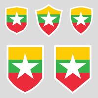 Myanmar Set shield frame vector