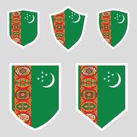 Turkmenistan Set shield frame vector
