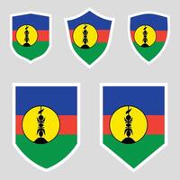 New Caledonia Set shield frame vector