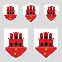 Gibraltar Flag Set shield frame vector