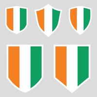 Ivory Coast Set shield frame vector