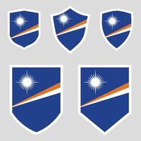 Marshall Islands Set shield frame vector