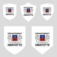 Mayotte Set shield frame vector