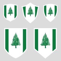 Norfolk Island Set shield frame vector