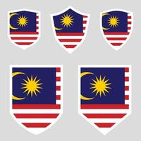 Malaysia Set shield frame vector