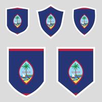Guam Flag Set shield frame vector
