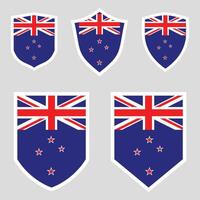 New Zealand Set shield frame vector