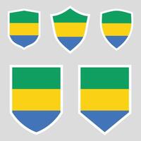 Gabon Flag Set shield frame vector