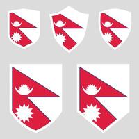 Nepal Set shield frame vector